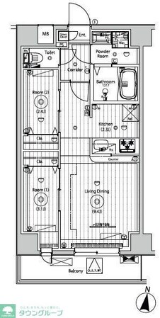 メイクスアート五反野の物件間取画像